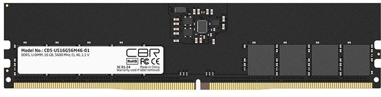 ОЗУ CBR CD5-US16G56M46-01 DDR5 DIMM (UDIMM) 16GB PC5-44800, 5600MHz, CL46, 1.1V