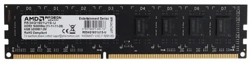 ОЗУ AMD R5 (R534G1601U1S-U) DDR3 4Gb 1600MHz RTL PC3-12800 CL11 DIMM 240-pin 1.5В