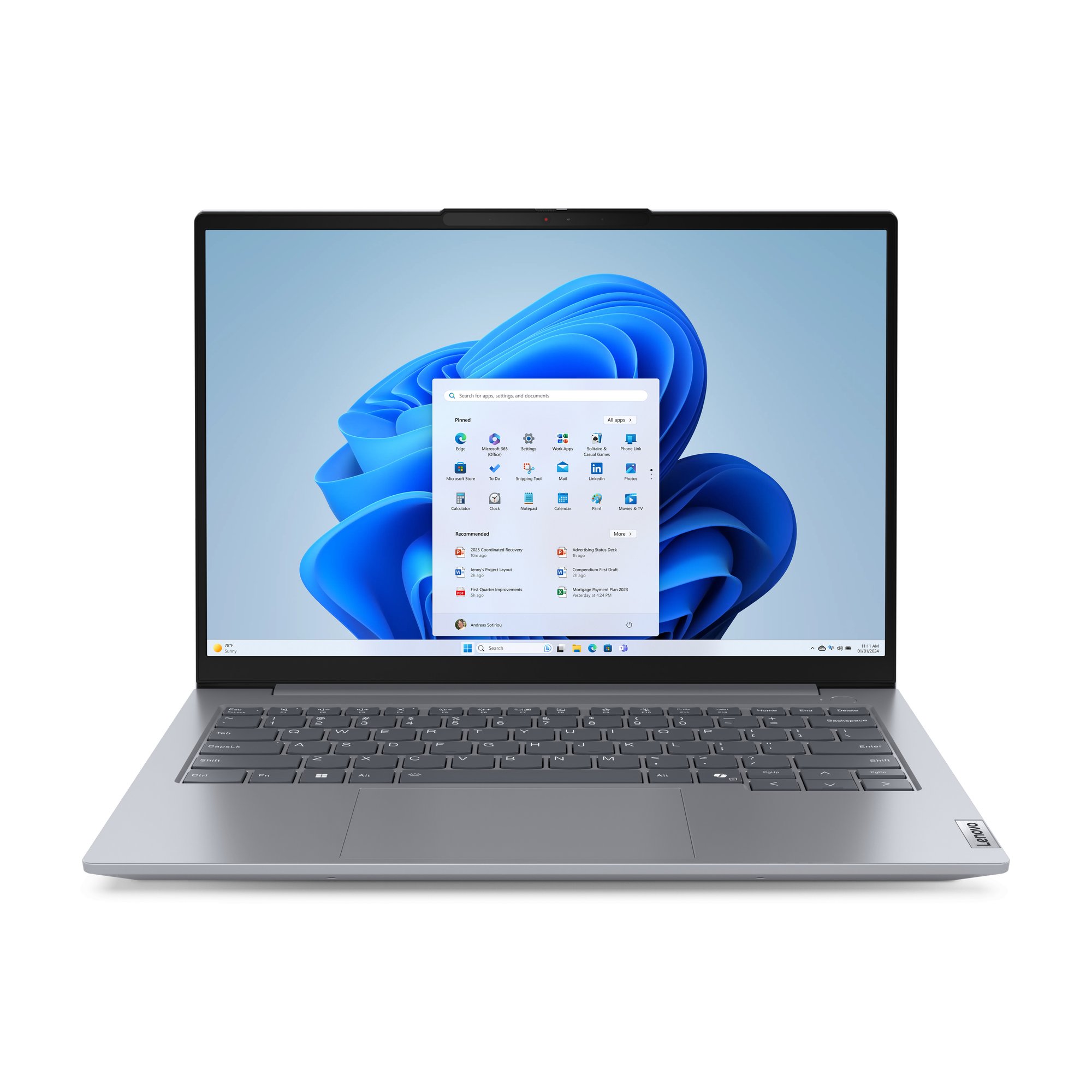 Ноутбук LENOVO ThinkBook 14 G7 ARP (21MV00DJSA) 14" IPS WUXGA AMD Ryzen 5 7535HS/32Gb/512Gb SSD/VGA int/noOS/grey