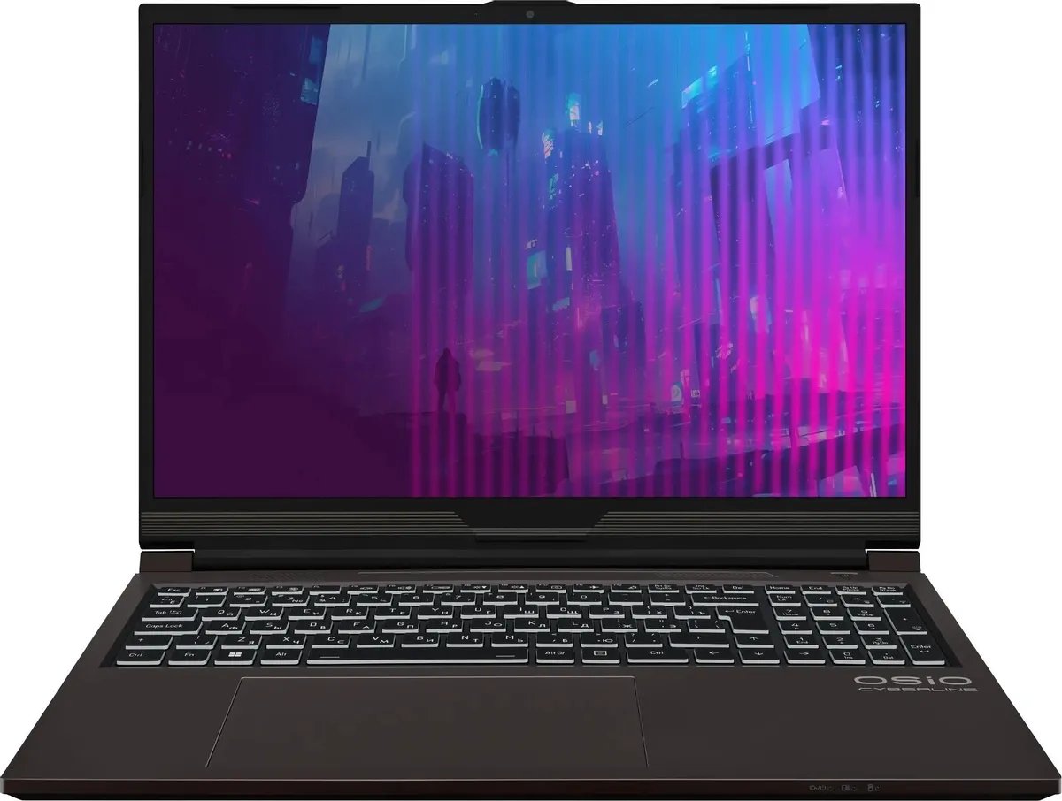 Ноутбук OSIO CyberLine C160i-002 16.1", IPS, Intel Core i5 12600H 2.7ГГц, 12 ядер, 16ГБ 512ГБ SSD, RTX 4050 - 6 ГБ, без ОС коричневый