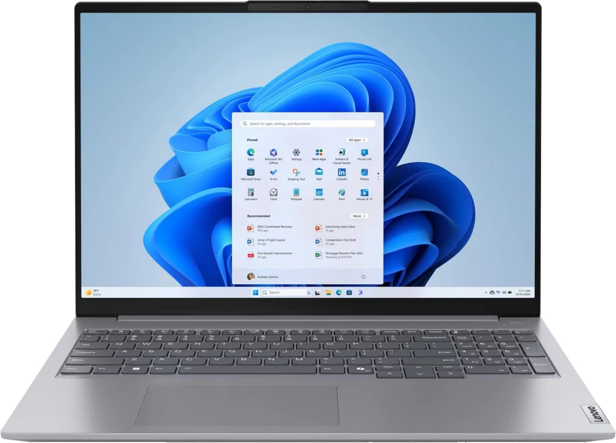 Ноутбук Lenovo ThinkBook 16 G7 ARP (21MW009VAK) 16"WUXGA IPS, AMD R5-7535HS, 16Gb, 512Gb SSD, FHD Cam+IR, 45Whr, no OS, серый