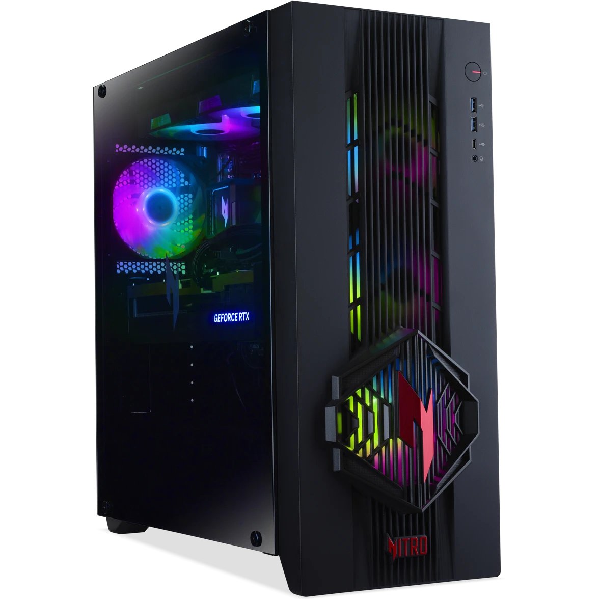 ПК Acer Nitro 70 N70X3D-100 (DG.E5ACD.008) AMD Ryzen 7 9800X3D/32Gb/SSD1Tb/RTX5080 16Gb/PSU 1200W/NoOS/Black