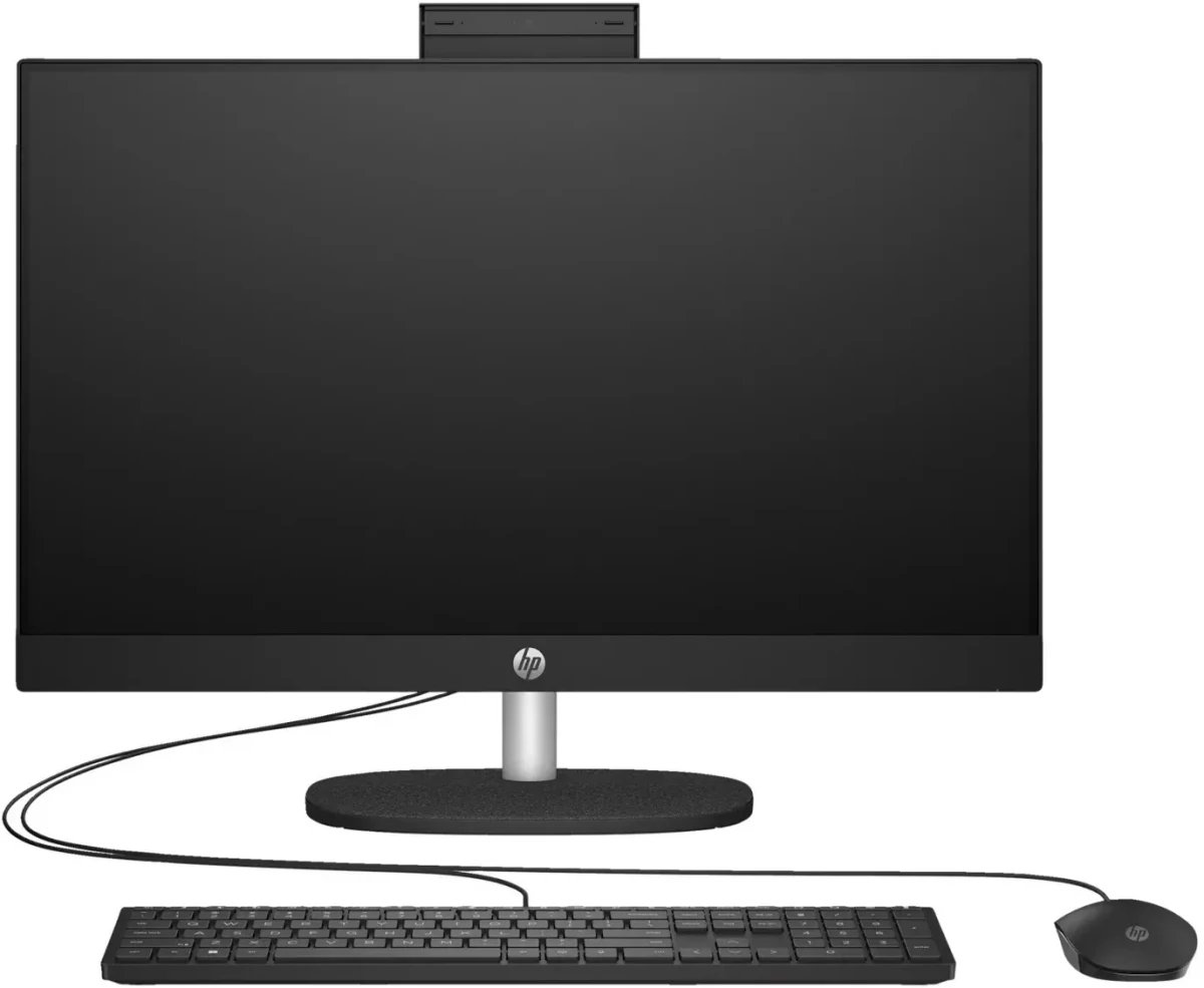 Моноблок HP 24-cr2053ci (C84E2EA) Full HD U5 225U (1.7) 16Gb SSD512Gb Iris Xe без ОС GbitEth WiFi BT 90W клавиатура мышь Cam черный 1920x1080