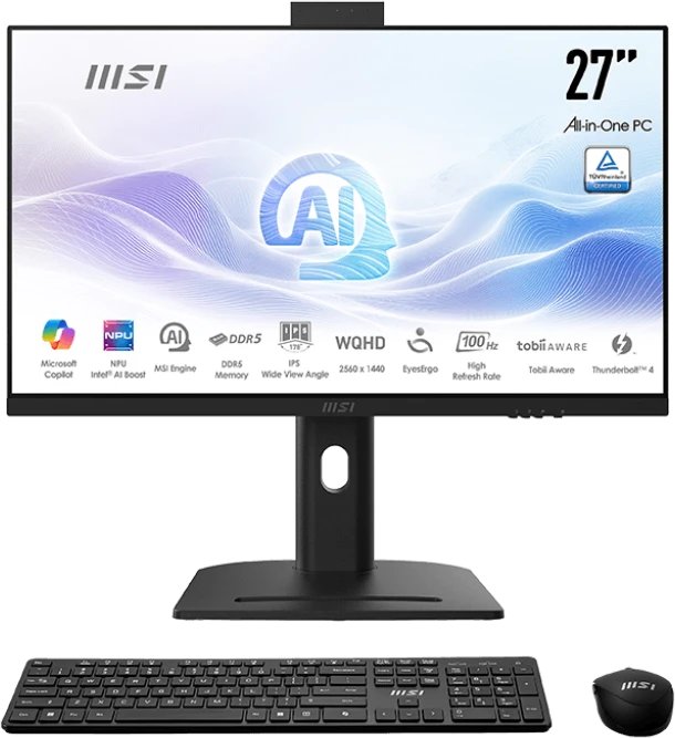Моноблок MSI Modern AM273QP AI 1UM AiO (9S6-AF0111-440) 27" WQHD (2560x1440)IPS AG Non-touch, Ultra 5 125U (1.3GHz), 16Gb DDR5 (1*16GB), 512GB SSD M.2