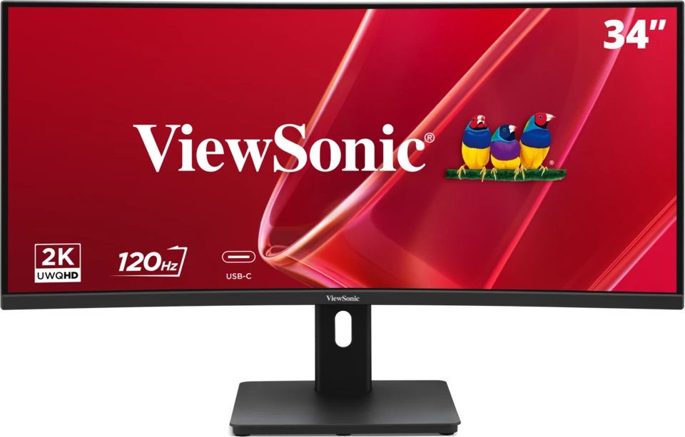 Монитор ViewSonic VA3420C-2 черный VA LED 21:9 HDMI M/M матовая HAS Piv 3000:1 300cd 178гр/178гр 3440x1440 120Hz DP 2K USB 8.4кг
