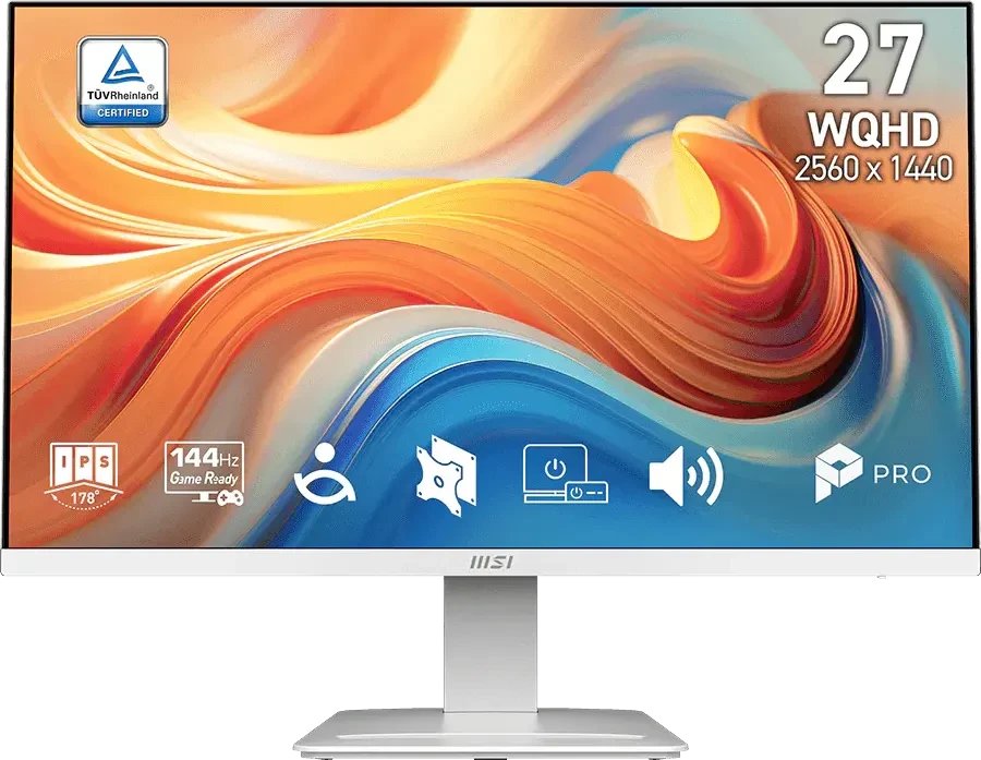 Монитор MSI Pro MP273QW E14 (9S6-3PE2CH-059) белый IPS LED 4ms 16:9 HDMI M/M матовая 1500:1 300cd 178гр/178гр 2560x1440 144Hz DP Quad HD 2K (1440p)