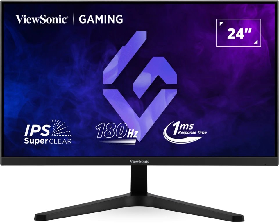 Монитор ViewSonic VX24G1-HD черный IPS LED 16:9 HDMI матовая 300cd 178гр/178гр 1920x1080 180Hz G-Sync DP FHD 2.7кг