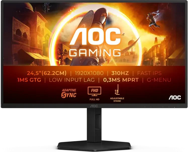 Монитор AOC 25G4SXU Black IPS 1920x1080, 310Hz, 1ms, 400cdm, 1000:1, HDMI 2.0x2, DP 1.4,4хUSB 3.2