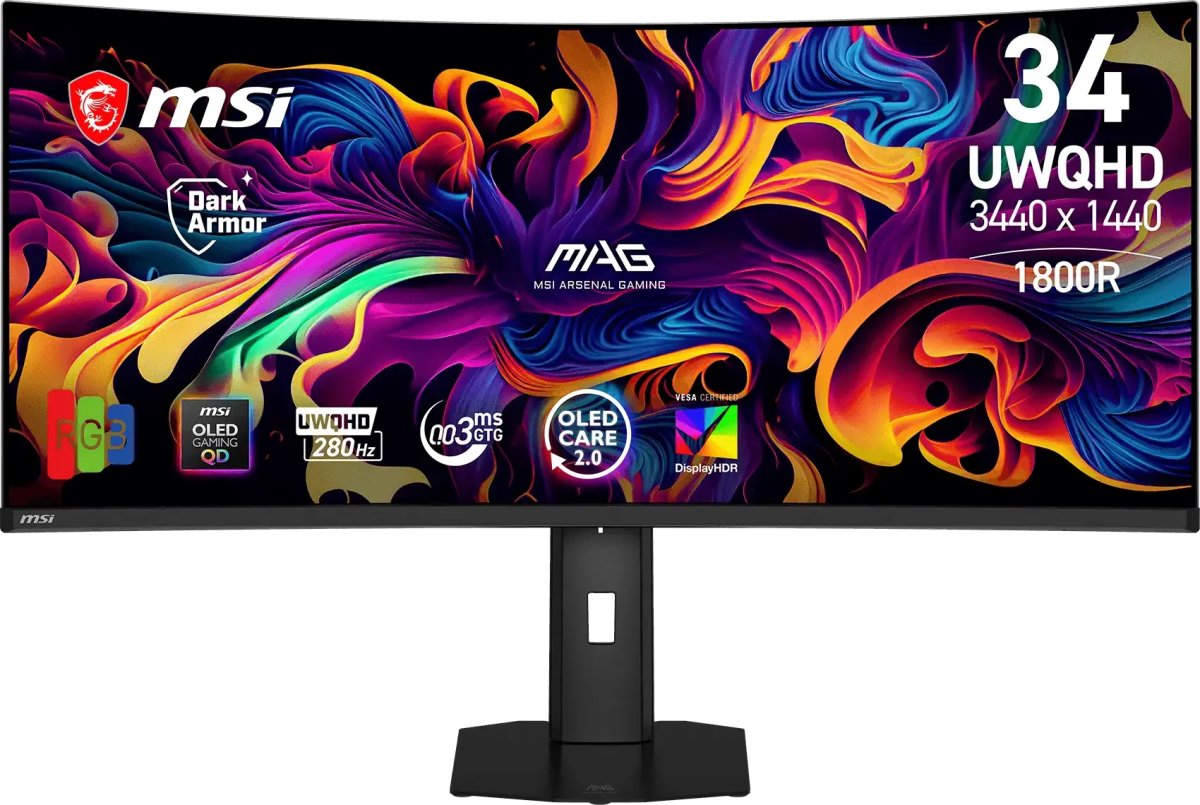 Монитор MSI MPG 341CQP QD-OLED X28 (9S6-3DE39T-012) черный QD OLED LED 21:9 HDMI матовая HAS 250cd 178гр/178гр 3440x1440 280Hz DP UW USB 9.3кг