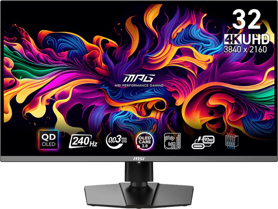 Монитор MSI MPG 321URX (9S6-3DD29A-055) Black QD-OLED, 3840x2160, HDMI+HDMI+DP+Type C, 0.03 ms, 178гр./178гр., 250 cd/m, 1500000:1, 240Hz