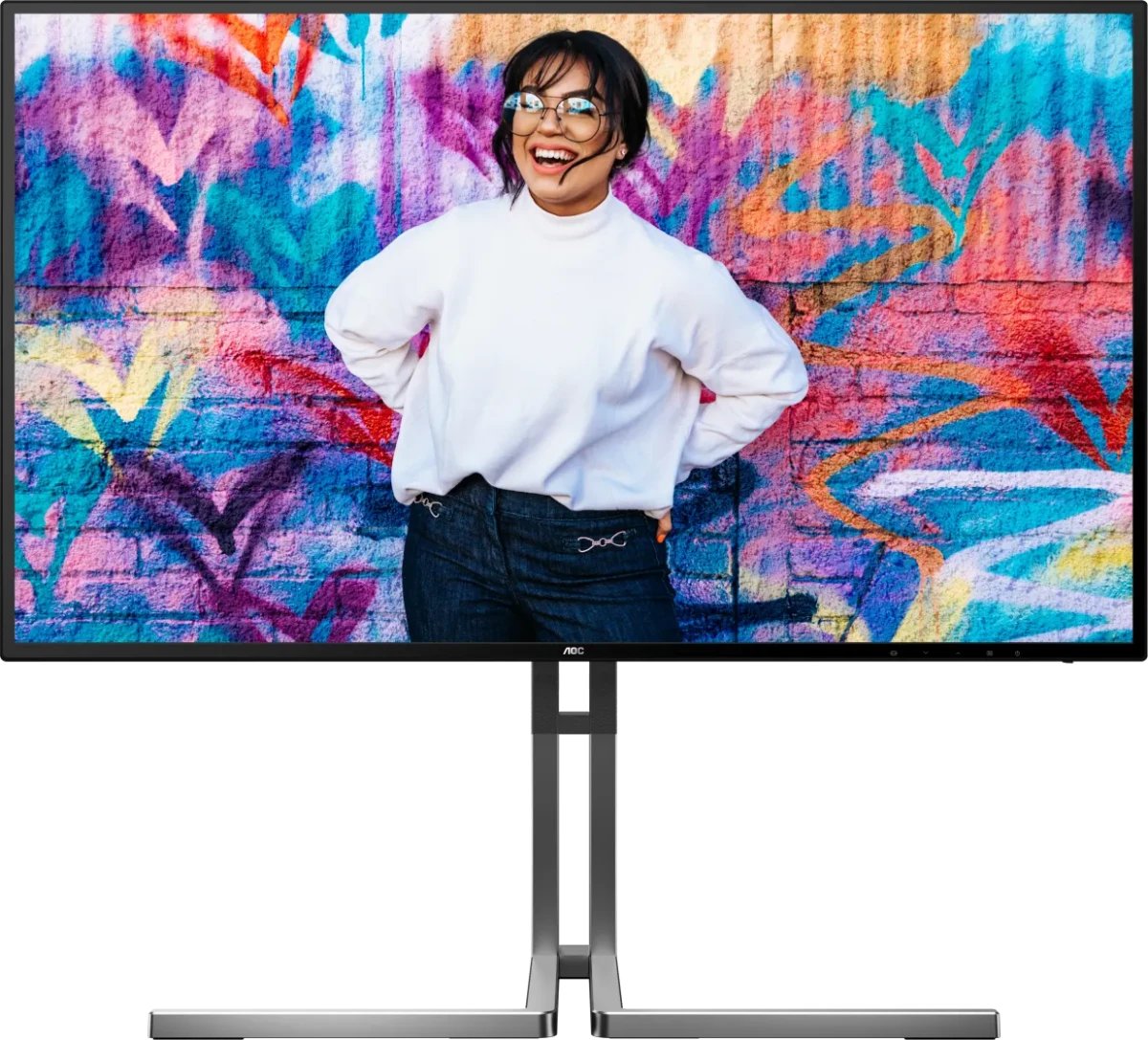 Монитор AOC U27U3CV Black 4K, Nano IPS, 3840x2160, 60Hz, 4ms, 178град./178град., 400 cd/m, 1300:1 50M:1,2xHDMI 2.0, +DisplayPort 1.4, DP Out, 4 x USB3