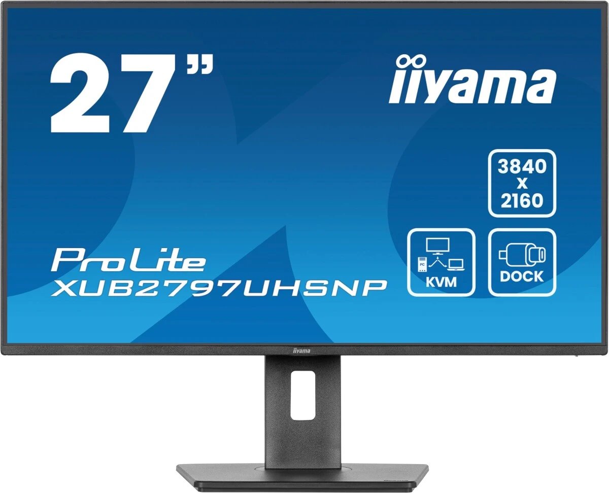 Монитор Iiyama ProLite XUB2797UHSNP-B1 черный IPS LED 4ms 16:9 HDMI M/M матовая HAS Piv 1300:1 350cd 178гр/178гр 3840x2160 60Hz DP 4K USB 6.3кг