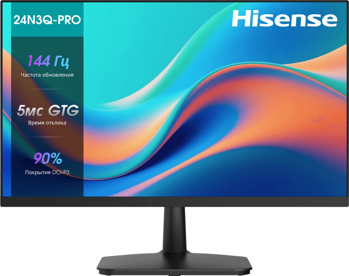 Монитор Hisense 24N3Q-Pro 23.8" FHD, 1920x1080, 144Hz, 16:9, IPS, 5ms, 250cd, HDMI, DP, VGA