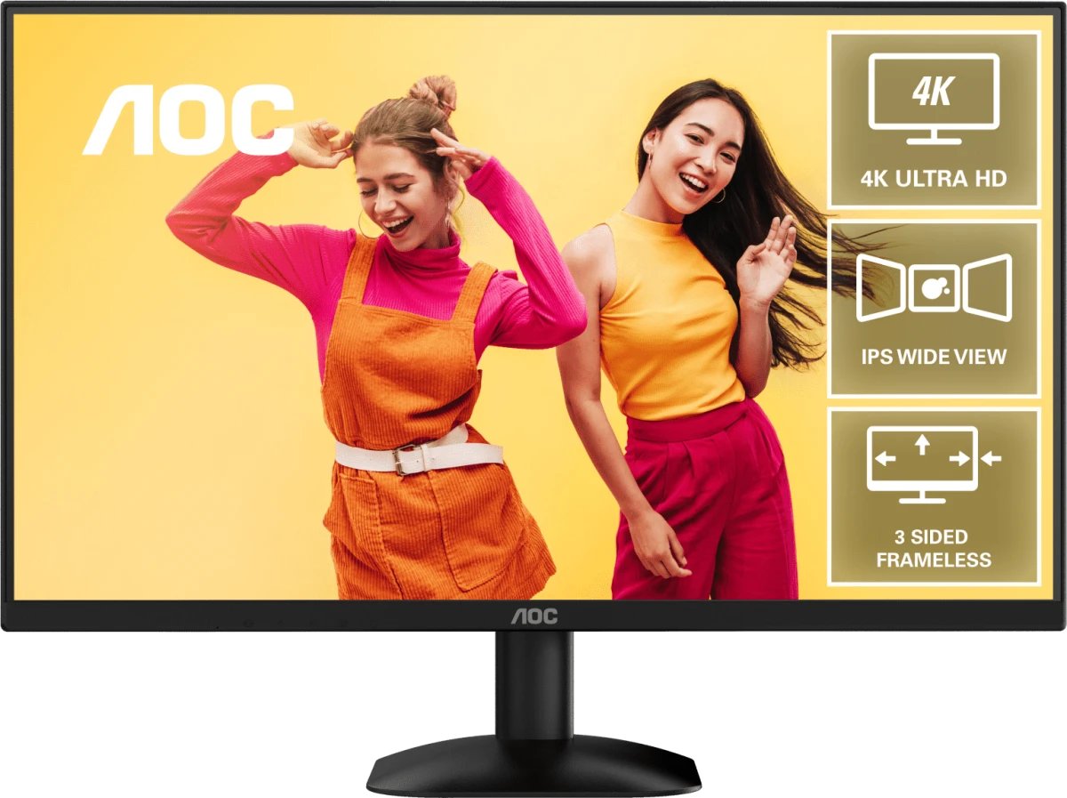 Монитор AOC U27B35 Black 4K, IPS, 3840x2160, 4ms, 178°/178°, 300cd/m, 20M:1, +2xHDMI 2.0, +DisplayPort 1.4