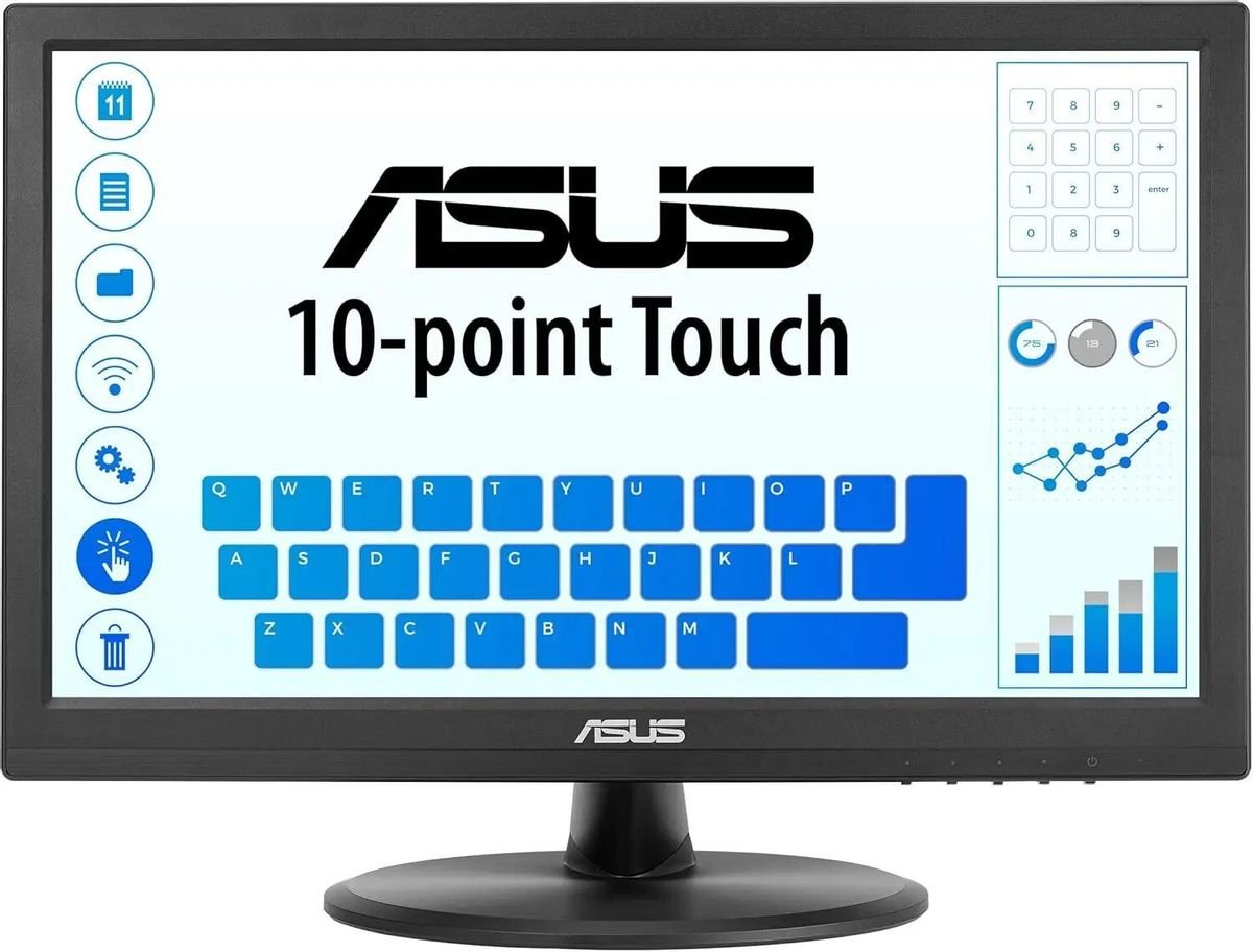 Монитор Asus VT169HE (90LM09V1-B01170) черный IPS LED 16:9 HDMI матовая 1000:1 220cd 170гр/170гр 1920x1080 60Hz VGA FHD Touch 1.46кг