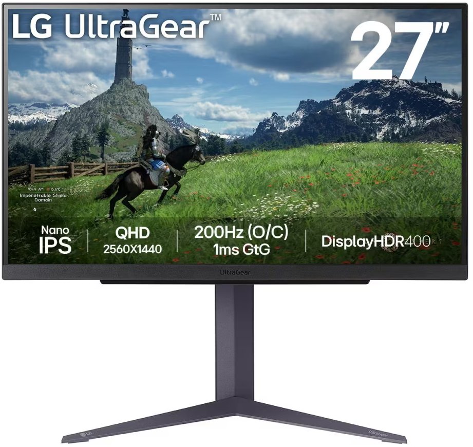 Монитор 27" LG  27GS85Q-B 2560x1440180Hz IPS 2K HDMI DP USB HAS 400cd Ex 27GS85Q-B.ARUZ черный