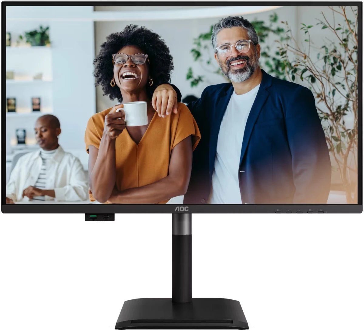 Монитор AOC Q27P4CV IPS, 2560x1440, 120Hz, 4ms, 350сd/m, 1500:1 | HDMI(2.0) DP(1.4) Type-C(PD-96W) 4xUSB 3.2, RJ45 | HAS, Pivot, Swivel, InPS