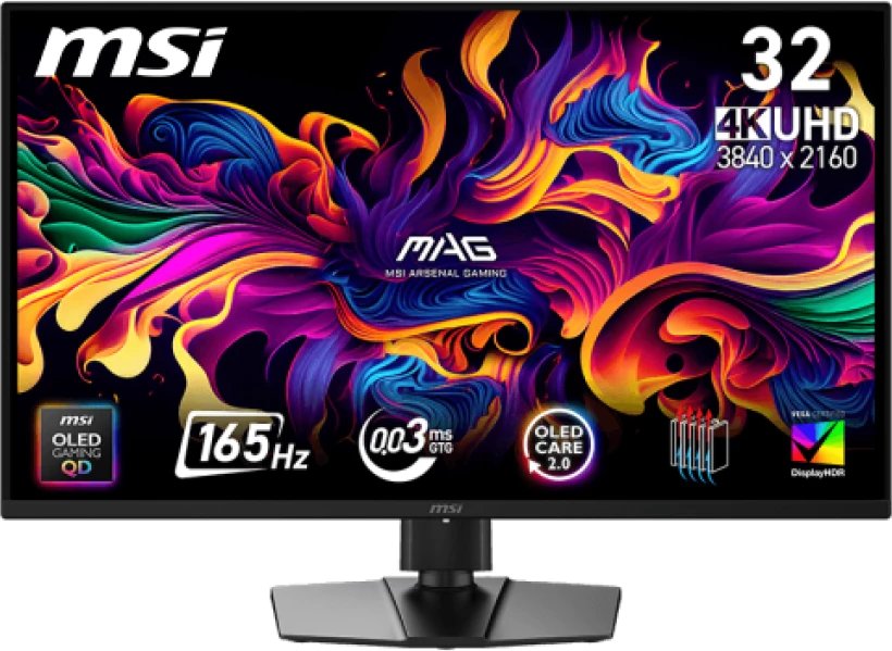 Монитор MSI MAG 322UP E16 (9S6-3DD29A-048) Black QD-OLED, 3840x2160, HDMI+HDMI+DP, 0.03 ms, 178°/178°, 250 cd/m, 1500000:1, 165Hz