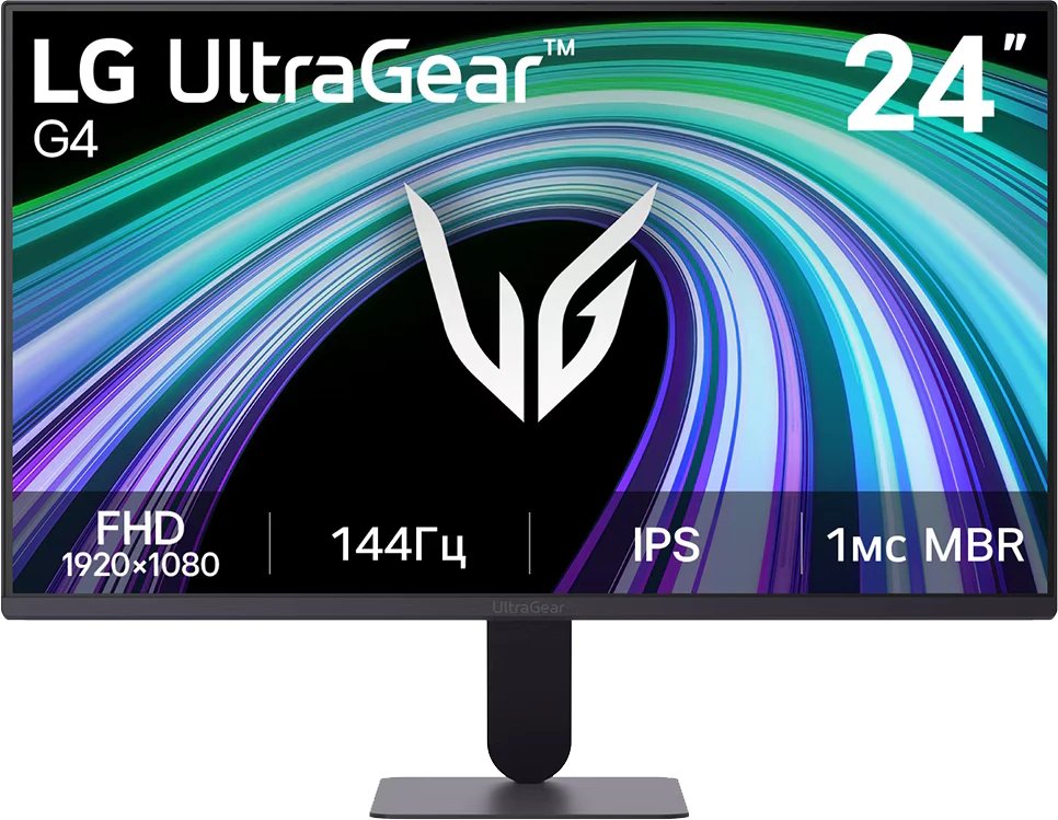 Монитор LG 24G411B-B Black IPS, 1920x1080, 144Hz, 1 ms, 178°/178°, 250 cd/m, 1500:1, +HDMI 2.0, +DisplayPort 1.4, AC ext