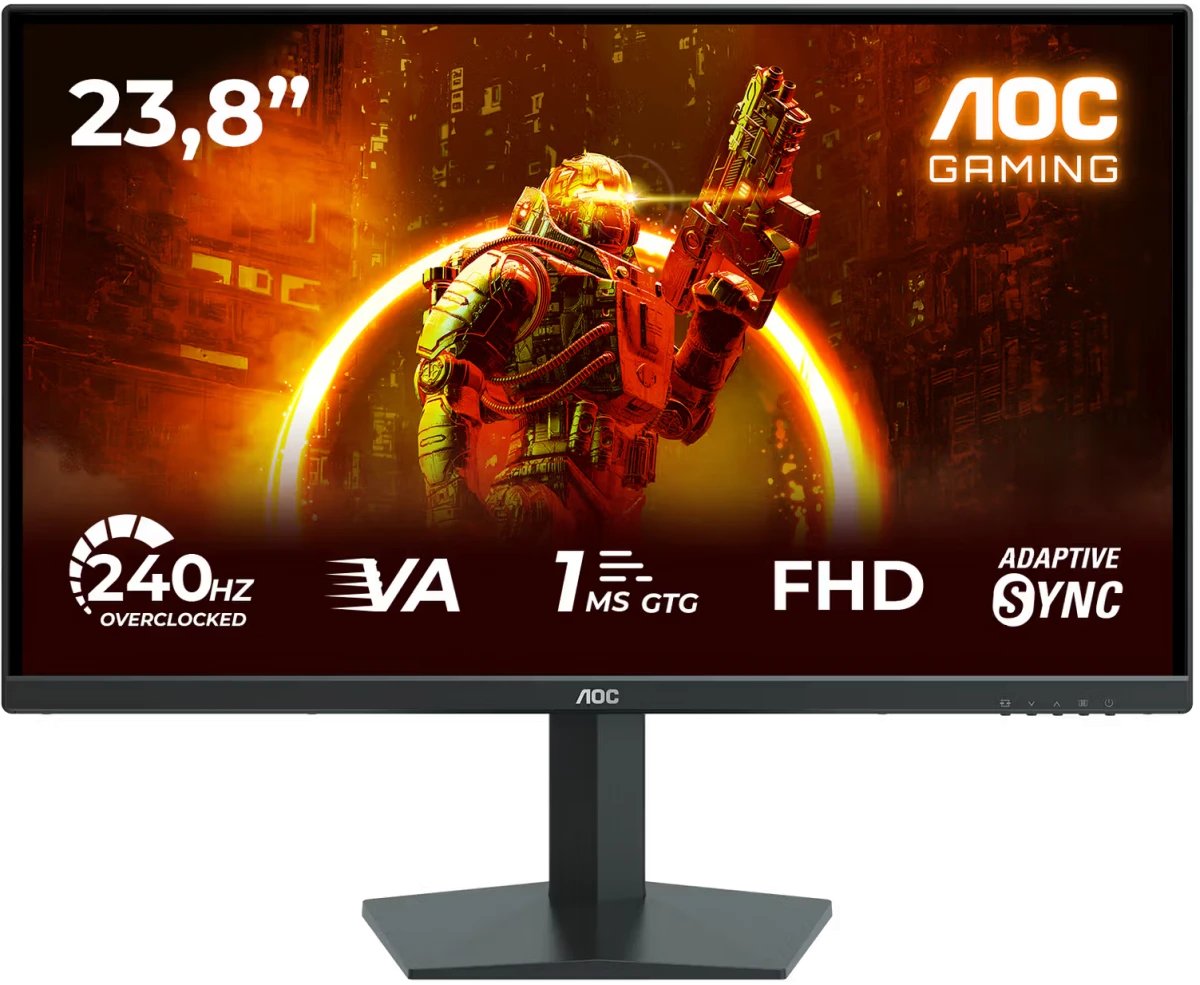 Монитор AOC 24G10ZNE черный/красный VA 16:9 HDMI M/M матовая 300cd 1920x1080 180Hz DP FHD 3.3кг