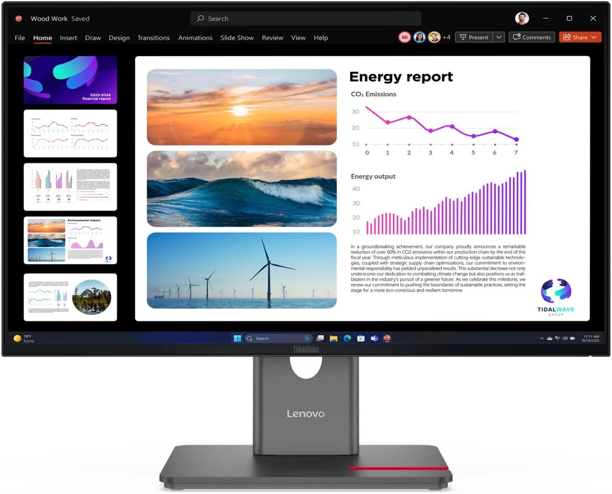Монитор Lenovo ThinkVision P24q-40 (64B2GAT1UK) 2560x1440, IPS, 120Гц, 1хHDMI, черный