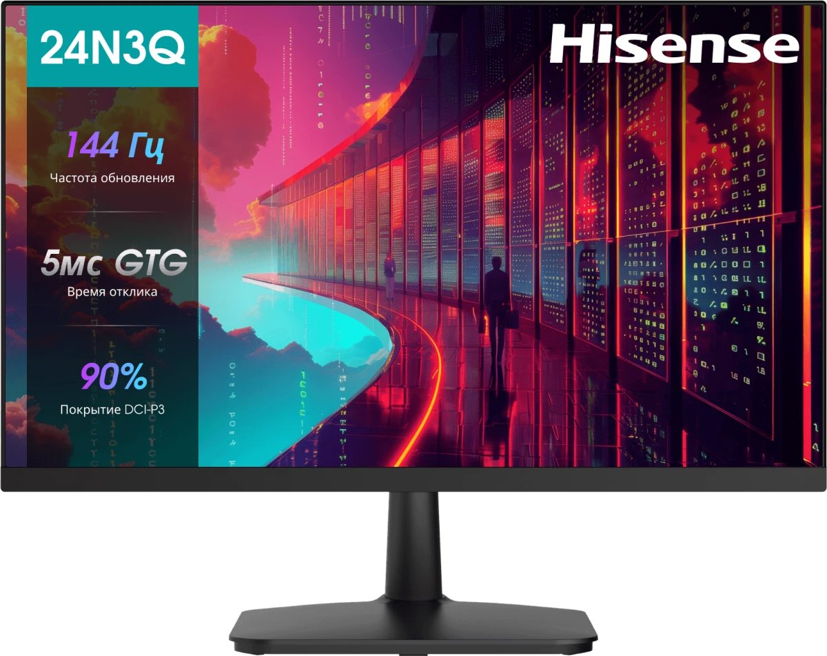 Монитор Hisense 24N3Q 23.8" FHD, 1920x1080, 144Hz, IPS, 5ms, 250cd, HDMI, VGA, черный