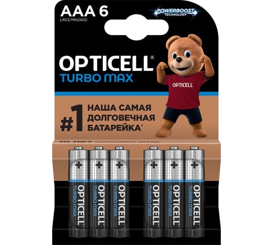 Батарейка OPTICELL Turbo Max LR03 BL6 (6053006) (6/72)