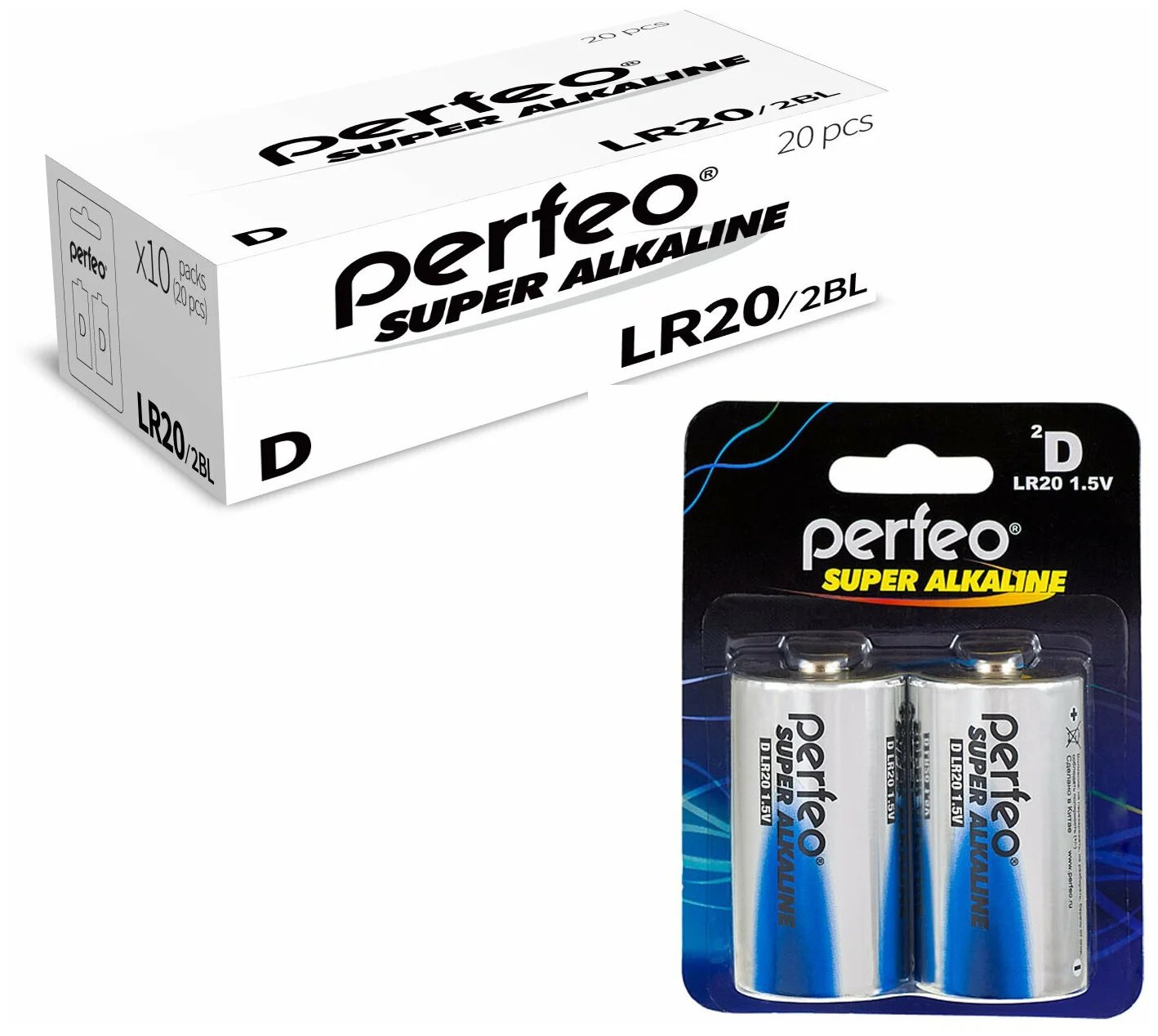 Эл. питания Perfeo LR20/2BL Super Alkaline