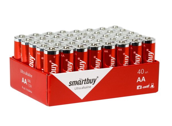 Батарейка Smartbuy LR06, AA, щелочная (SBBA-2A40S) коробка 40 шт