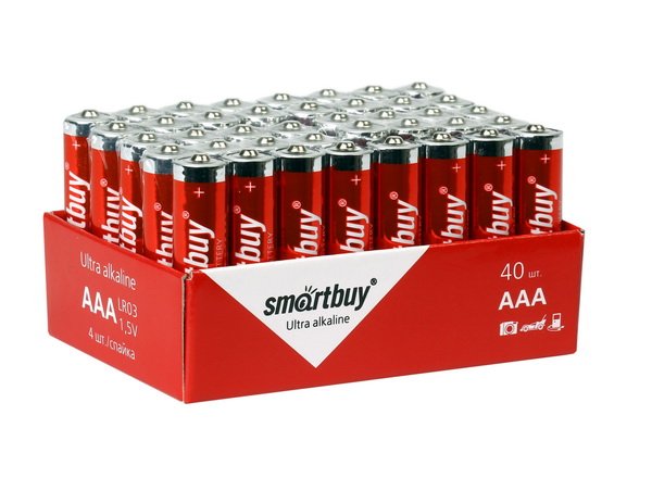 Батарейка Smartbuy LR03, AAA, щелочная (SBBA-3A40S) коробка 40 шт