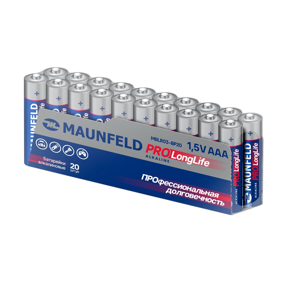 Батарейки Maunfeld Pro Long Life Alkaline ААА(LR03) MBLR03-PB20 уп 20шт