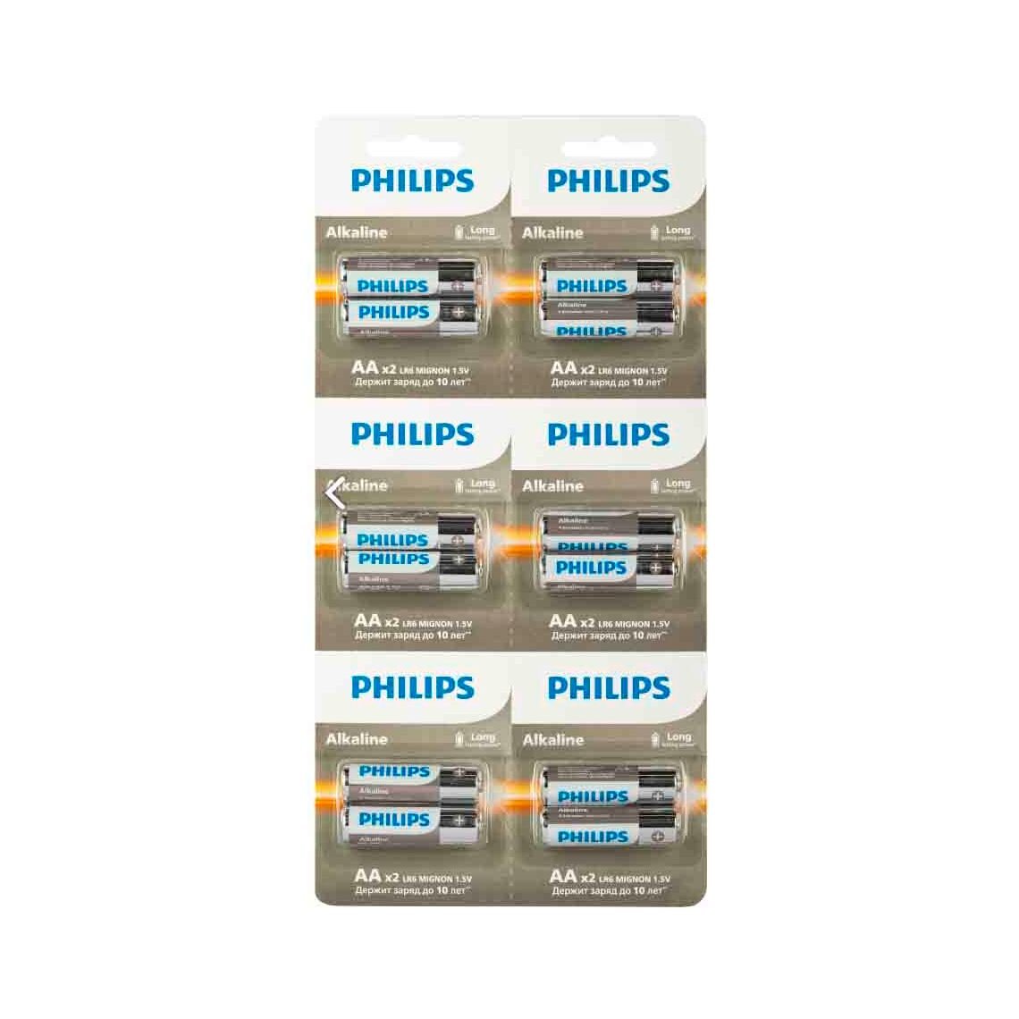 Батарейка AA Philips LR06-2*6BL (Б0064636)