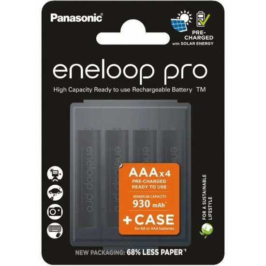 Аккумулятор PANASONIC R03 eneloop pro BK-4HCDE/4BE (930 mAh) (4 бл) (4/80)