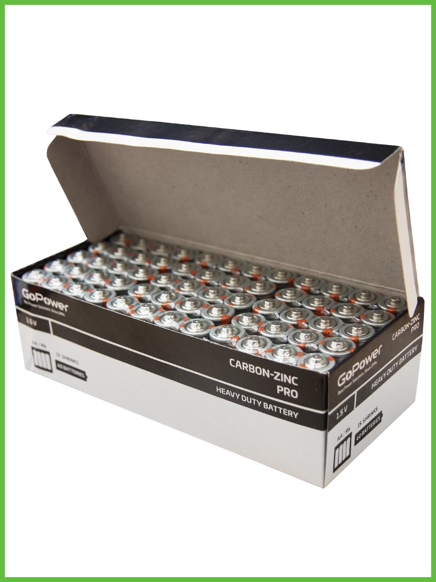 Батарейка GoPower R6 AA Shrink 4 Heavy Duty 1.5V (4/60/1200)