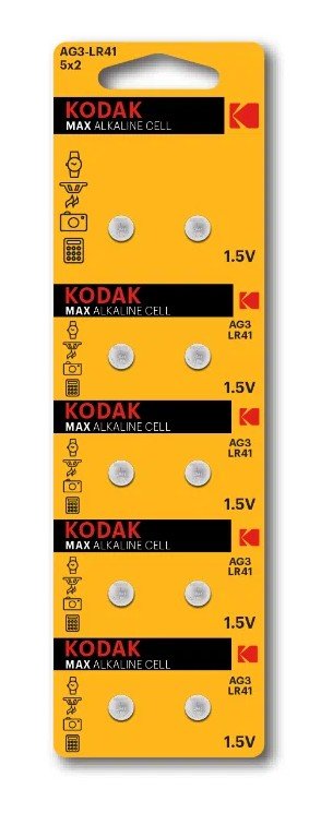 Батарейка Kodak G3/LR736/LR41/392A/192 BL10 Alkaline 1.5V (10/100/1000)