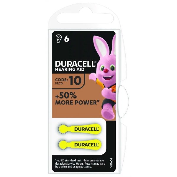 Duracell DA10/6BL ActivAir Hearing Aid ZA10