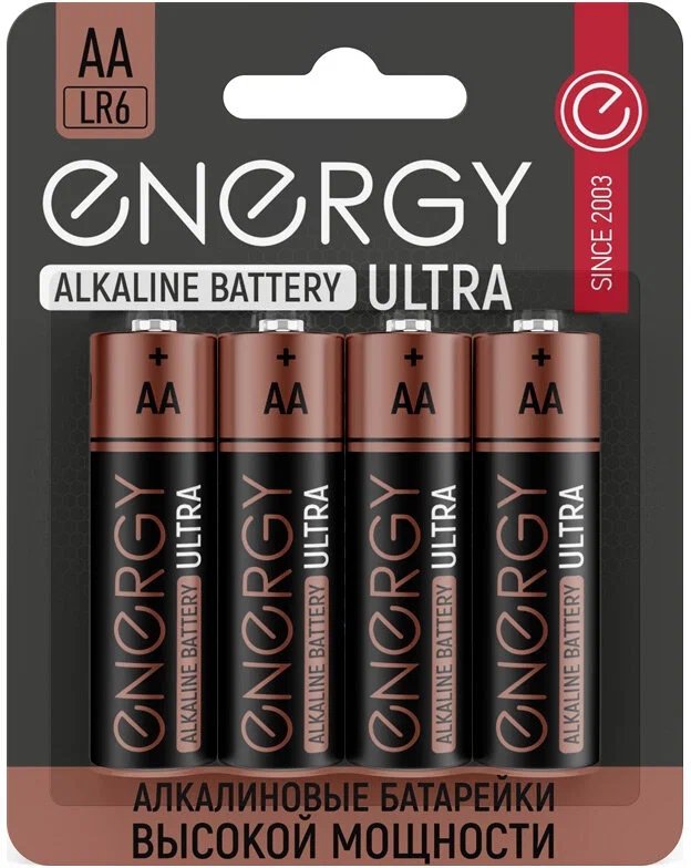 Батарейка алкалиновая Energy Ultra LR6/4B (АА)