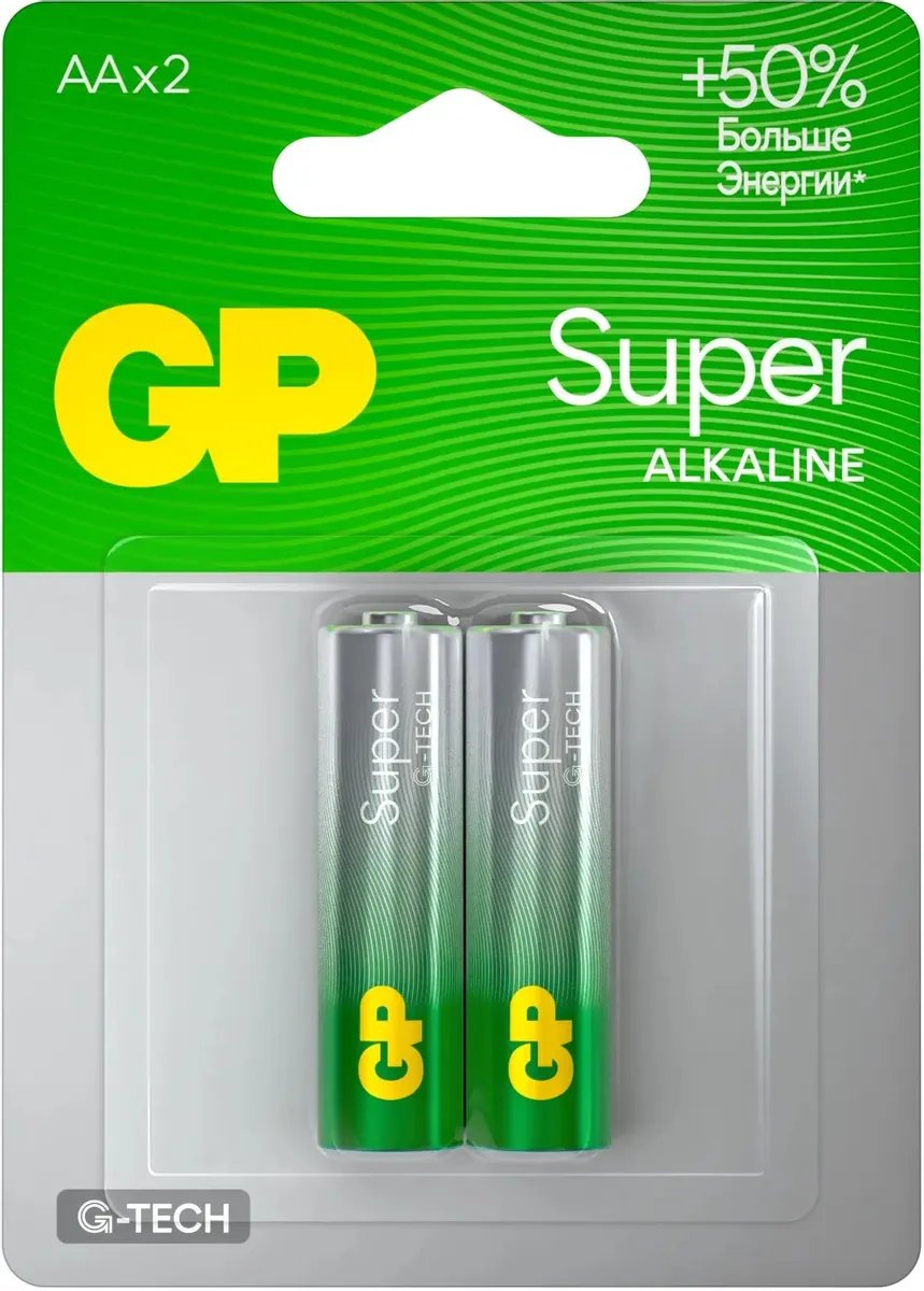 Батарея GP Super Alkaline 15AA21-2CRSBC2 AA (2шт) блистер