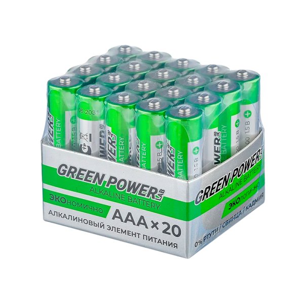 Батарейка GREEN POWERlab LR03 AAA BOX20 Alkaline 1.5V (4/20/120/720)