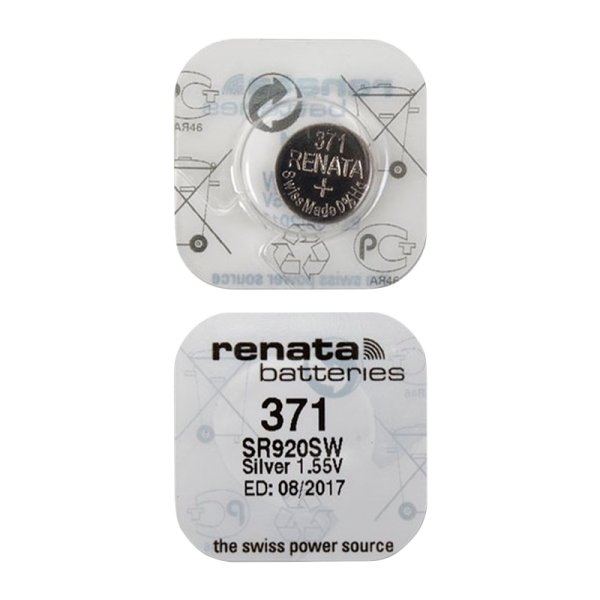 Батарейка Renata 371 (SR920SW) Silver Oxide 1.55V (1/10/100)