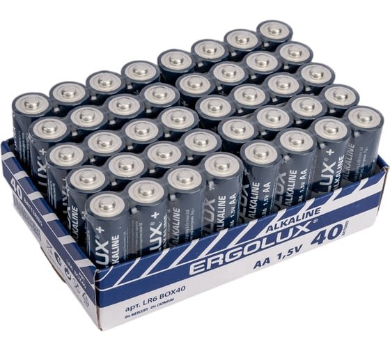 Батарейка AA ERGOLUX LR06-40Box Промо Alkaline (14673) 1.5B, (40/480)