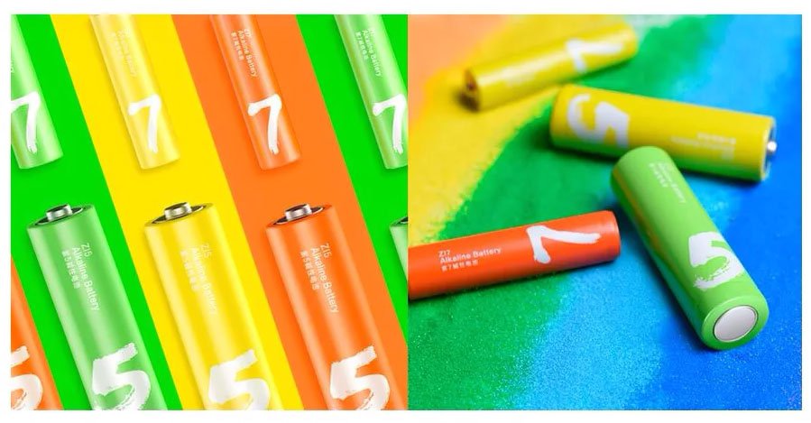 Батарейки алкалиновые Xiaomi ZMI Rainbow ZI5AA / ZI7AAA (12+12 шт.) (LR24)