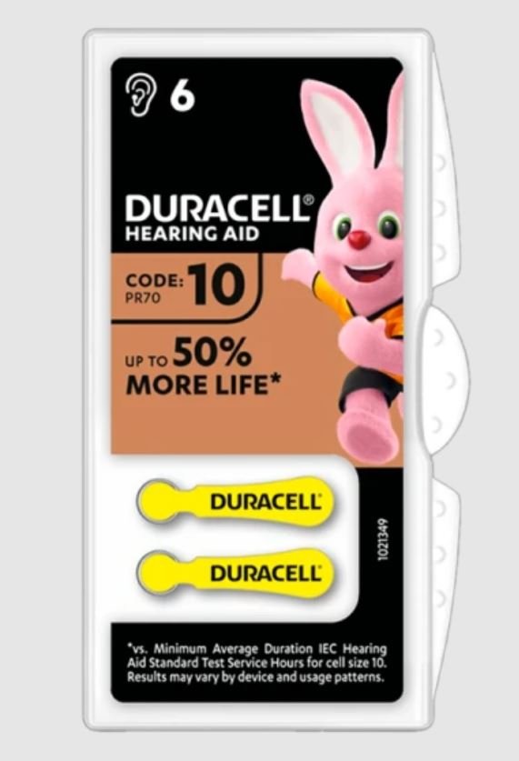 Батарейка Duracell ACTIVAIR ZA10 BL6 Zinc Air 1.45V (6/60/600)