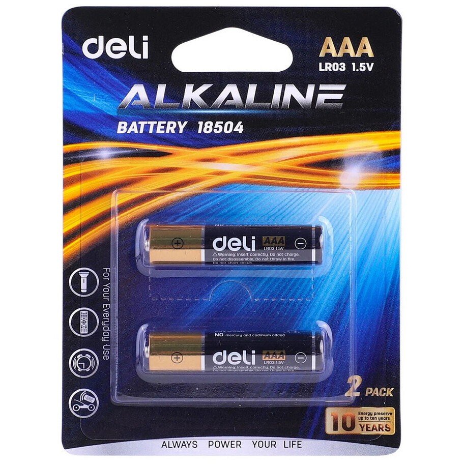 Батарея Deli E18504 AAA, 1.5V, 2шт