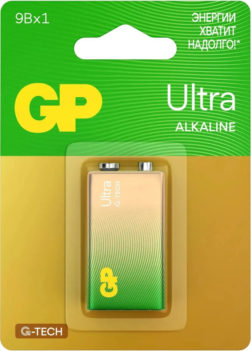 Батарея GP Ultra Alkaline 1604AUA21-5CRSBC1 9V (1шт) блистер