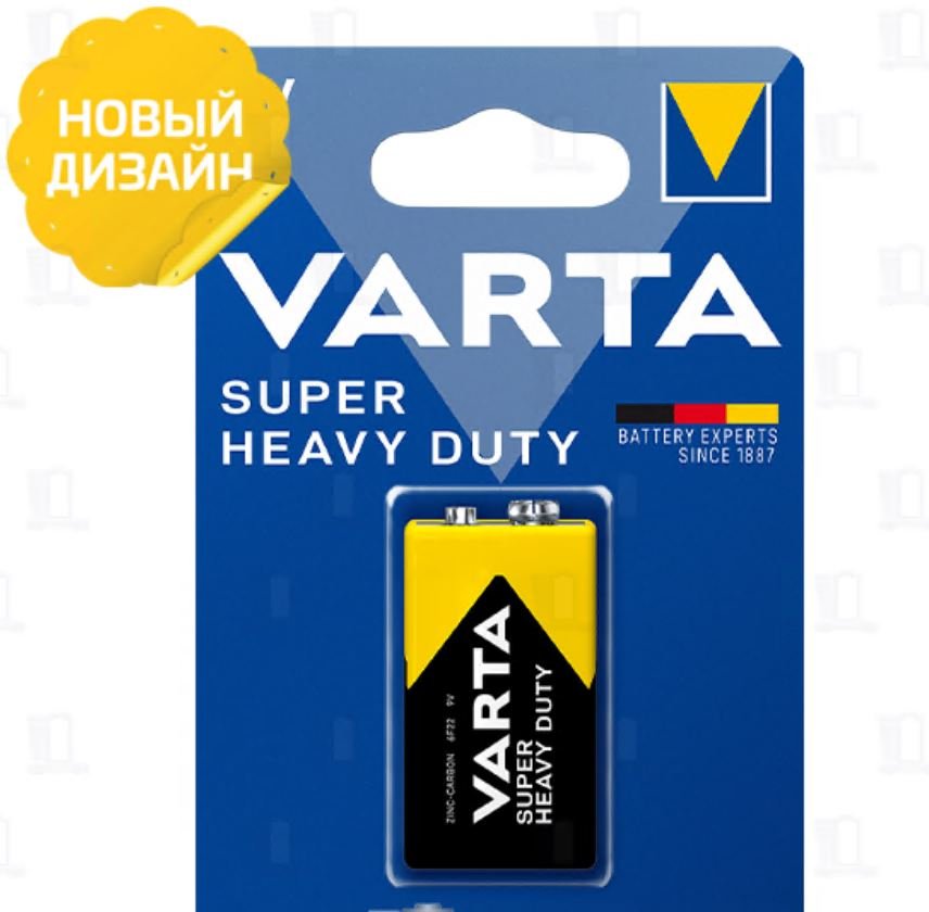 Батарейка Varta SUPERLIFE Крона 6F22 BL1 Heavy Duty 9V (2022) (1/10/50)