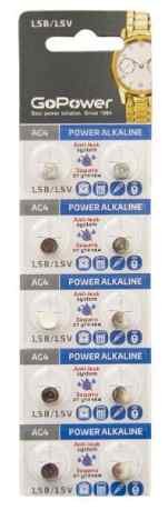 Батарейка GoPower G4/LR626/LR66/377A/177 BL10 Alkaline 1.5V (10/100/3600)