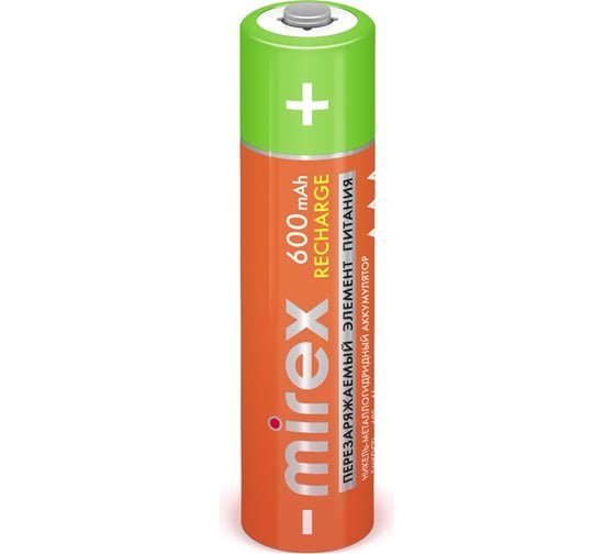 Аккумулятор Mirex Ni-MH HR03/AAA 1000mAh 1,2V (23702-HR03-10-E2) 2 шт (2/20/100), ecopack