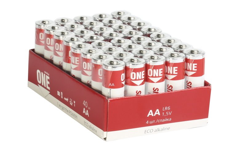 Батарейка Smartbuy LR06, AA, Eco, щелочная (SOBA-2A40S-Eco) спайка 40 шт