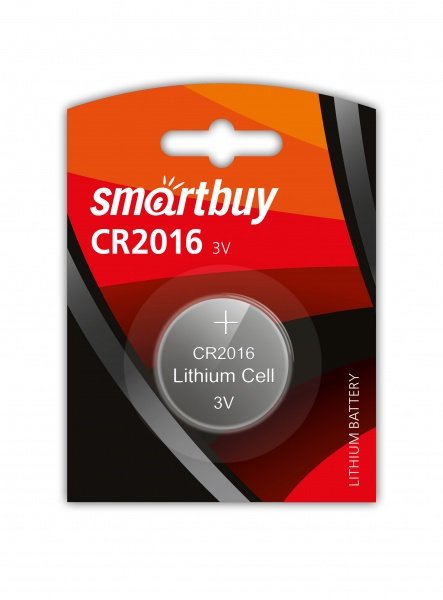 Батарейка Smartbuy CR2016, 2016, SBBL-2016-1B, литиевая (SBBL-2016-1B) блистер 1 шт